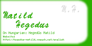 matild hegedus business card