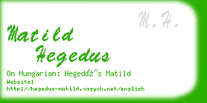 matild hegedus business card